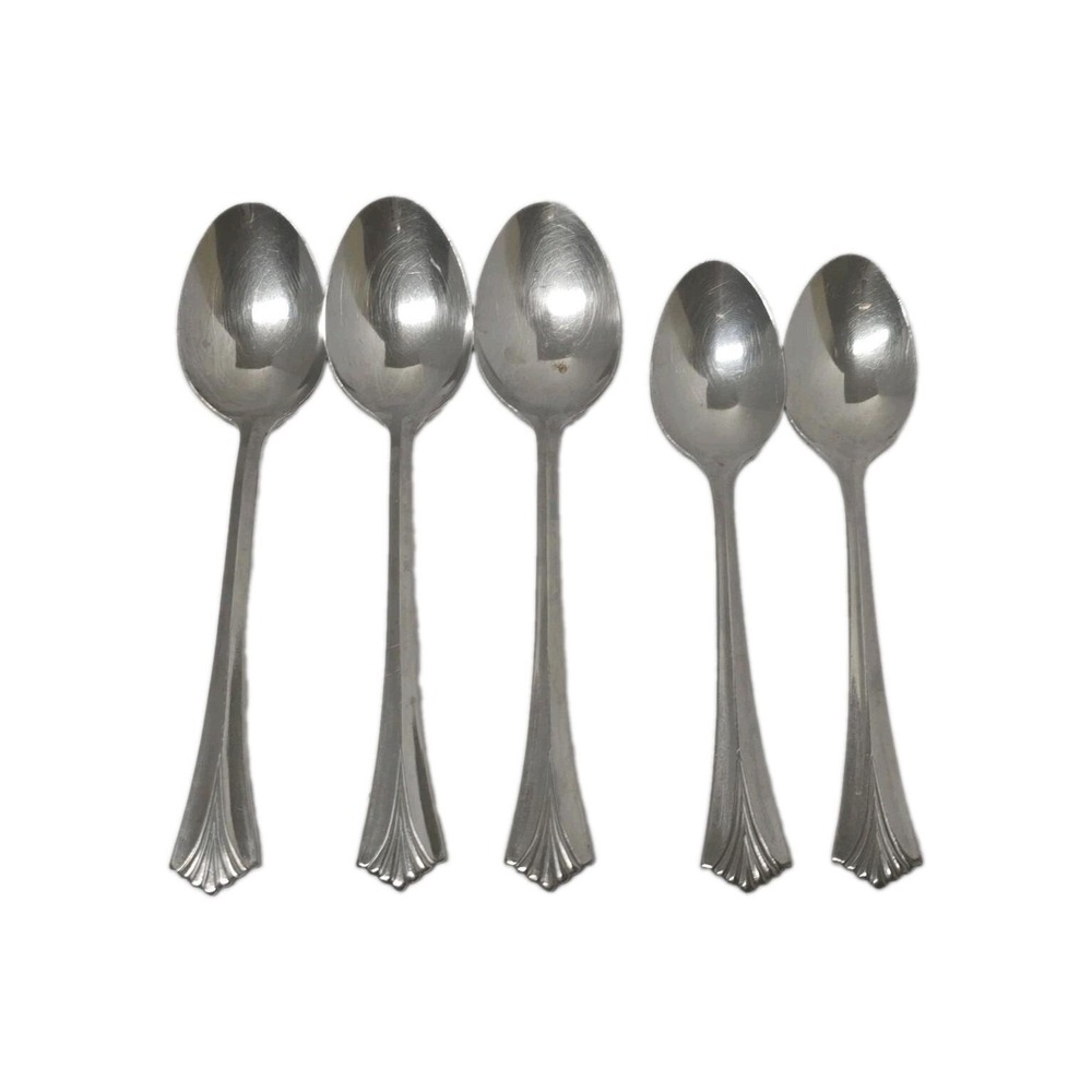 Stanley Roberts Rogers Co TRIUMPH  Stainless Oval & Teaspoons Lot Of 5